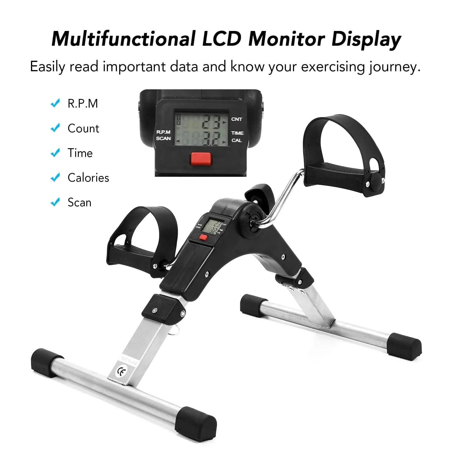 Foldable Mini Exercise Cycle with Digital Meter