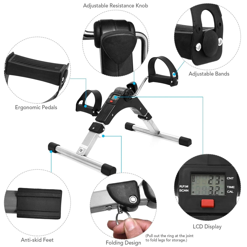 Foldable Mini Exercise Cycle with Digital Meter