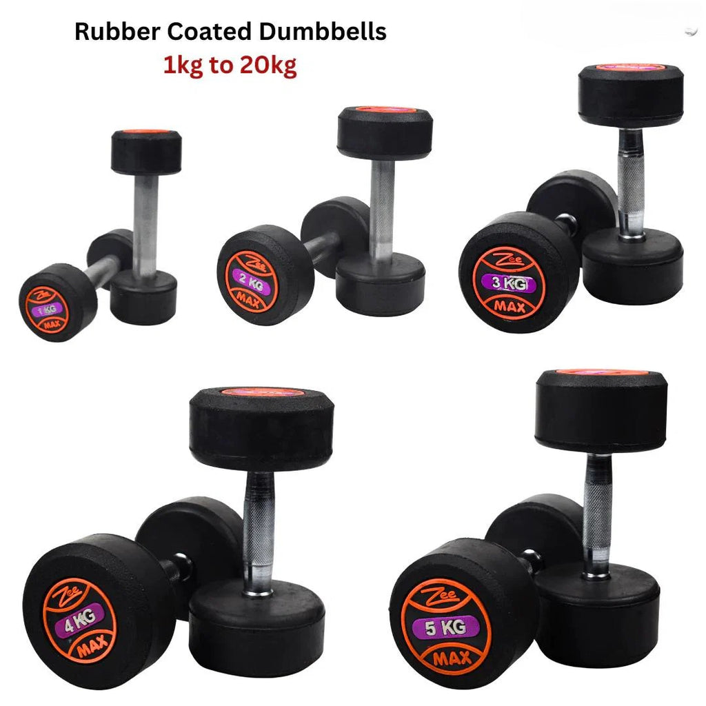 Zeemax Rubber Coated Dumbbells Pair