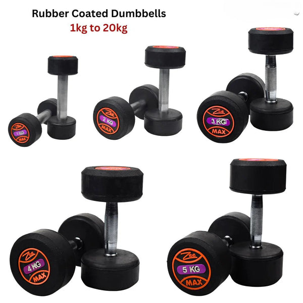 Zeemax Rubber Coated Dumbbells Pair