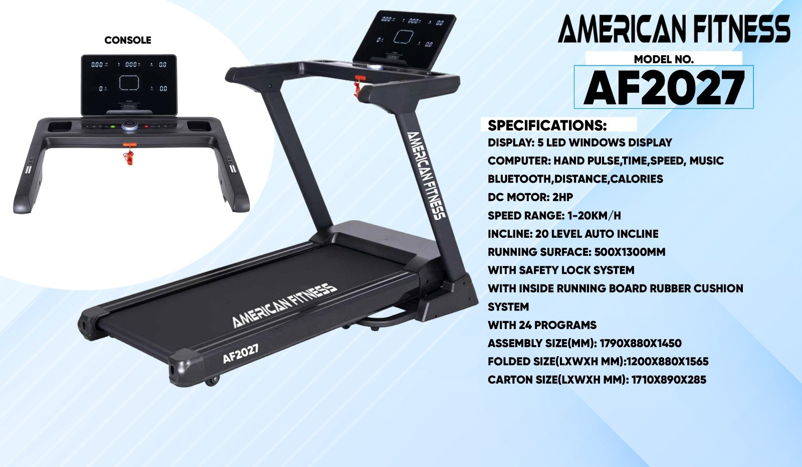 American Fitness AF2027 Treadmill
