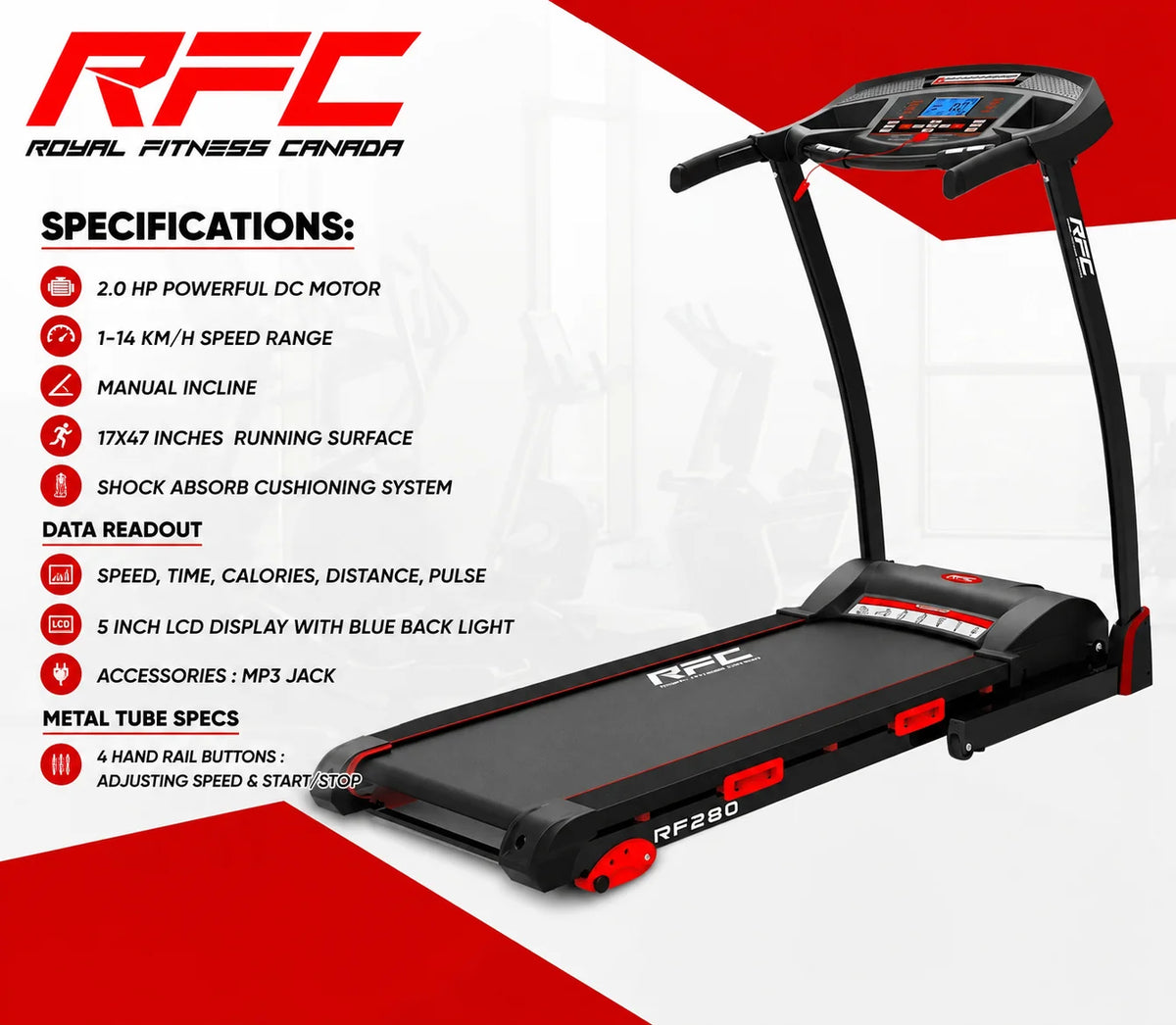 Royal Fitness RF280 Motorized Treadmill